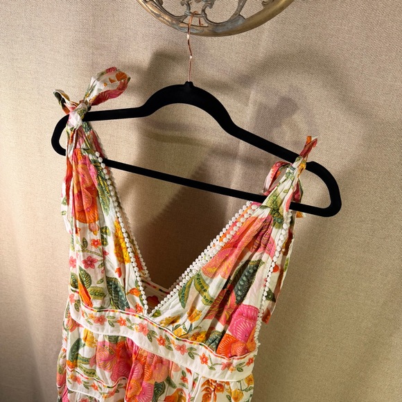 Farm Rio Macaw Bloom Mini Dress – Size L | Colorful Tropical Statement - Picture 4 of 8